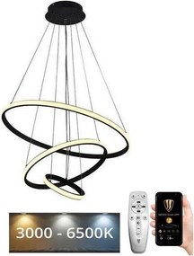 Brilagi - Lustru LED reglabil suspendat pe cablu CIRCLE, 90W, 230V, 3000-6500K, cu telecomandă