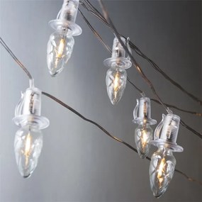 Instalație LED de exterior de extensie CONE FILAMENT 20xE10 14m transparent/alb cald IP44