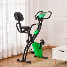 Bicicleta Pliabila 2 în 1, Rezistenta 8 Nivele Elastice pentru Brate si Ecran LCD, 97x51x115cm, Verde HOMCOM | Aosom RO