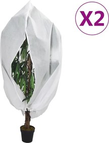 vidaXL Protecție de fleece plante cu fermoar, 2 buc, 70 g/m², 1x1,55 m