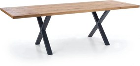 Masa extensibila XAVIER, stejar deschis/negru, lemn/otel, 160/250x90x7