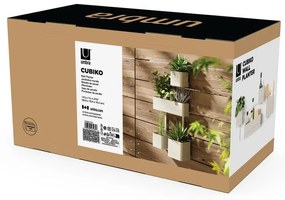 Ghivece 4 buc. din plastic pentru ierburi aromatice, de agățat, de perete Cubiko – Umbra