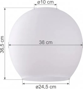 Sticlă de schimb pentru lustrul KULA E27, diametru 38 cm, albă/transparentă