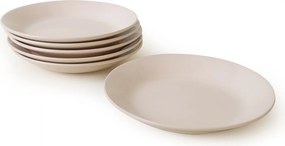 Set 6 farfurii X00017610, crem, ceramica, 21 cm
