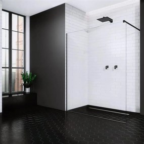 Paravan de dus tip Walk-in Radaway Modo New II negru-transparent 70 cm sticla securizata 8 mm