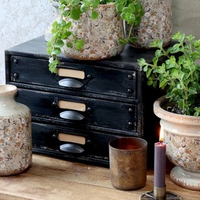 Cutie decorativa cu sertare, antique black Factory