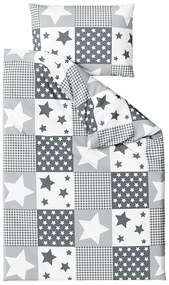 Lenjerie de pat din bumbac Culoare gri, WHITE BOX