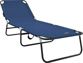 vidaXL Șezlong pliabil albastru 188 x 57 x 86,5 cm Poliester