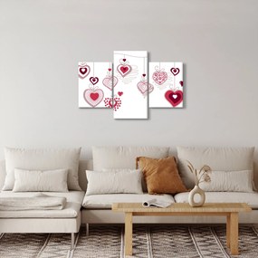 Tablou cu inimiore pictate (90x60 cm)