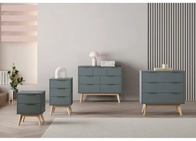 Comodă verde prăfuit 120x83x40 cm Pisco – Marckeric