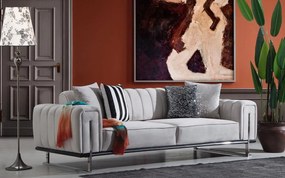 Set de mobila moale pentru sufragerie Ada: canapea confortabilă și fotolii într-un design elegant, fabricat în Turcia.