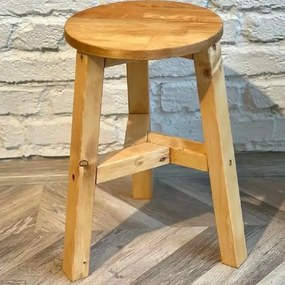 Scaun taburet Heidi , din lemn, culoare nuc ,45 cm