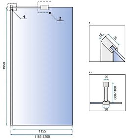 Paravan de dus Aero N 120 transparent