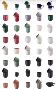 SET 2 PAHARE CAFEA VULCANO NEGRU CARBON MAT (1 PAHAR 250ML, 1 PAHAR 75ML)