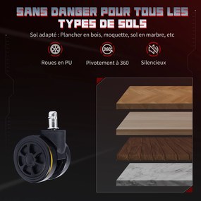 HOMCOM Scaun gaming ergonomic, fotoliu gamer cu cotiere 3D, spătar înclinabil, înălțime reglabilă, 72x76x132cm, gri | Aosom Romania