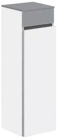 Dulap baie inalt suspendat, Memento Villeroy&Boch, parte superioara din sticla, balamale dreapta, 81x26x27cm, alb/gri, C78201MT