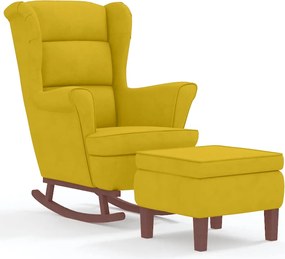 vidaXL Balansoar cu spătar din catifea galbenă și lemn masiv