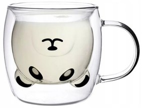 Cana pereti dubli Panda, sticla termo, 260 ml