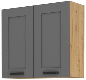 Dulap superior de bucătărie Lucid 80 G 72 2F (Stejar artisan + dustgrey). 1045590