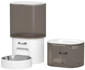 PawHut Set de hrană și distribuitor de apă pentru animale de companie, distribuitor pentru pisică și fontană de apă, alb | Aosom Romania