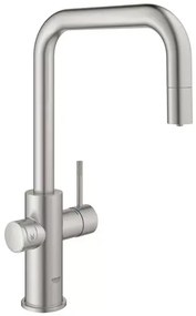 Baterie bucatarie Grohe Blue Home Ondus crom periat Supersteel pipa tip U si Starter Kit