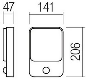 Redo 90134 - Aplică de perete pentru exterior COLIN LED/9W/230V 4000K IP54 antracit