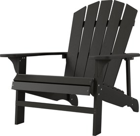 Outsunny Scaun Adirondack rezistent la intemperii din lemn pentru exterior, scaun de grădină cu spătar înalt și cotiere | Aosom Romania