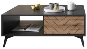 Măsuță de cafea DIAMOND 40x104 cm negru/maro