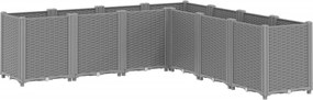 vidaXL Jardinieră de grădină, gri deschis, 160x160x53 cm, PP