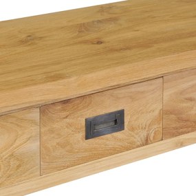 Masa consola din lemn masiv de tec, 90 x 30 x 80 cm