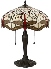 Endon 64085 - Lampă de masă Tiffany DRAGONFLY, 2xE27/60W/230V, diam. 41 cm