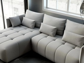 Colțar extensibil dumonde cu ladă de depozitare si sezut confortabil din spuma high-density, Malta Enjoy Silver 235x185 cm