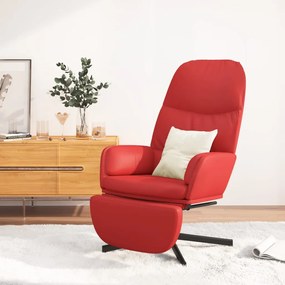 3097419 vidaXL Scaun de relaxare cu taburet, roșu vin, piele ecologică