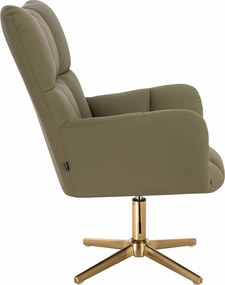 HR650CROSS Scaun Khaki Piele Ecologica Premium Soft cu Bază Aurie