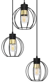 Lustră pe cablu STARLIGHT 3xE27/15W/230V neagră/aurie