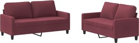 vidaXL Set canapea cu perne, 2 piese, roșu vin, material textil