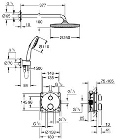 GROHE 34883000 - Sistem de duș PRECISION VITALIO START 250, crom lucios