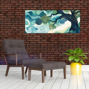 Tablou – Coroană verde a arborelui vieții (120x50 cm)