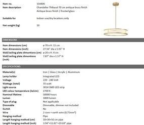 Lustra LED dimabila suspendata design elegant Thibaud S, alama antic