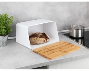 WENKO 54099100 - Cutie pentru pâine KUBO, 35 x 26,5 cm, alb/maro
