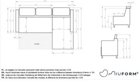 Colțar albastru închis extensibil cu tapițerie din catifea (cu colț pe partea stângă ) Sweet Harmony – Miuform