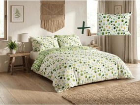 Set lenjerie de pat din polibumbac GREEN TREES POLY verde + fata de perna 50 x 70 cm GRATUIT