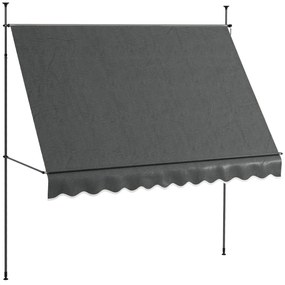 Outsunny Parasol Manual Retractabil pentru Balcon 300x120x210-300 cm cu Manivela Inaltime Ajustabila Impermeabil si Anti-UV Gri Inchis | Aosom Romania