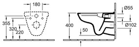 Set vas wc rimless cu capac soft close Villeroy  Boch Novo, rezervor incastrat si clapeta alb mat Alcadrain M1876