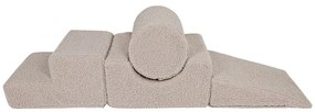 Teren de joacă din spumă gri 4 buc. din material textil înălțime 30 cm 45x170 cm Montessori – Meowbaby