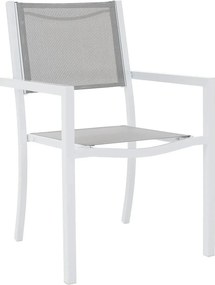 Scaun DORIO, gri deschis/alb, material textil/otel, 56x62x86 cm