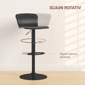 HOMCOM Set 2 Scaune de Bar cu Spătar Ergonomic, 38,5x40x76,5-97,5 cm, Alb | Aosom Romania