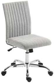 HOMCOM Scaun Birou Rotativ Fără Cotiere Înălțime Reglabilă Țesătură Gri | Aosom Romania