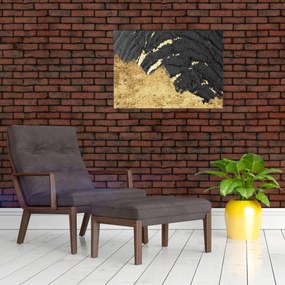 Tablou pe sticlă - Structura de aur N⁰1 (70x50 cm)