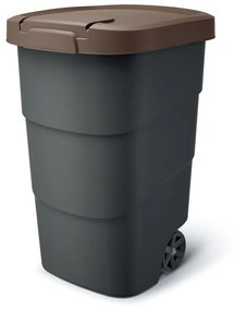 Container de gradina cu roti rezistente 110 l, maro/antracit